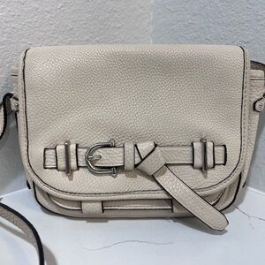 Etienne Aigner Ivory Pebbled Leather Crossbody Bag | Early 2000s Y2K